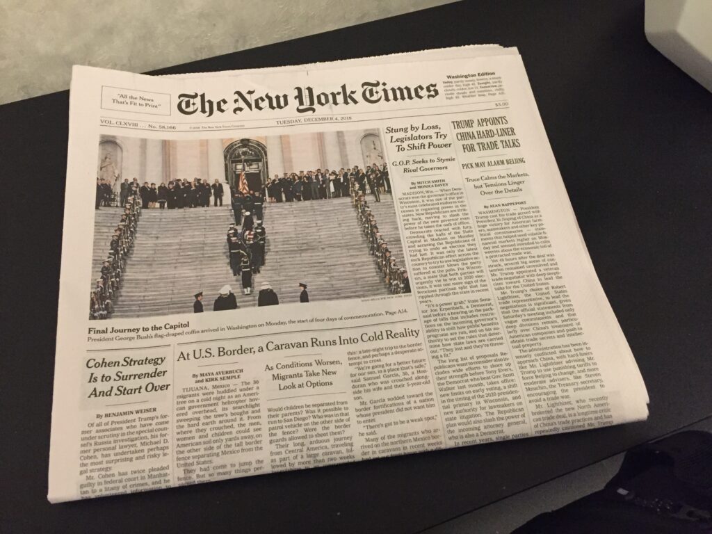 The New York Times print version